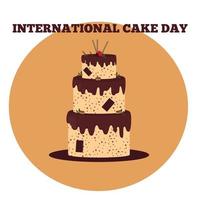 International cake day. Beautiful cake vector