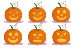 Funny pumpkin. Halloween. Trick or treat party Flat vector illustration