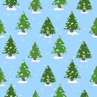 Christmas tree with tree ball and tree toy seamless pattern. Flat vector illustration