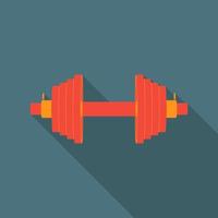 Red dumbbell icon. Vector illustration