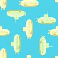 Cartoon-styled submarine seamless pattern. vector