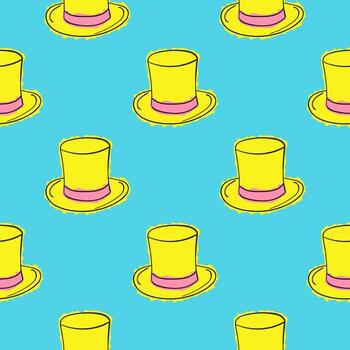 Top hat seamless pattern vector