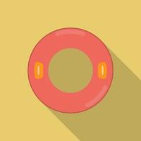 Red inflatable ring icon. Vector illustration