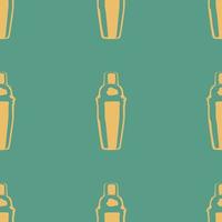 Seamless pattern with cocktail shaker. vector