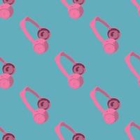 Seamless pattern with headphones. Vector illustration