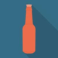 Red bottle with cork icon. Vector illustration