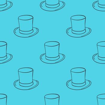 Top hat seamless pattern vector