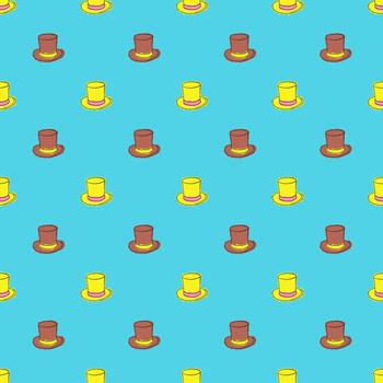 Top hat seamless pattern vector