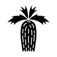 California fan palm glyph icon. Washingtonia filifera. Desert tree. US exotic plant. Silhouette symbol. Negative space. Vector isolated illustration