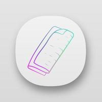 Cloth napkins app icon. Reusable, sustainable, organic, eco textile. Eco friendly cleaning utensil. Dinner tissue. UI UX user interface. Web or mobile applications. Vector isolated illustration