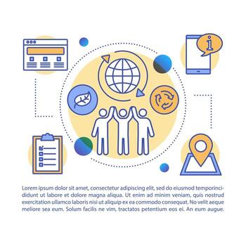 Zero waste lifestyle article page vector template. Brochure, magazine, booklet design element with linear icons and text boxes. Waste management. Print design. Concept illustrations with text space