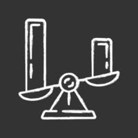 Comparison diagram chalk icon. Cluster diagram. Contrast objects symbolic representation. Visual comparison among discrete categories. Histogram on scales. Isolated vector chalkboard illustration