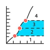 icono de color del diagrama de fase. limita la representación gráfica de la estabilidad de la sustancia. representación simbólica de la información. ciencia de los Materiales. física, matemáticas. ilustración vectorial aislada vector