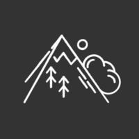 Avalanche chalk icon. Sudden landslip. Unexpected snowslide, landslide. Mass of snow and ice falling down mountain side. Natural disaster. Isolated vector chalkboard illustration