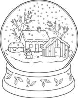 Christmas Snowball Coloring Page vector