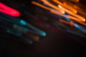 orange and blue light trail blur abstract lights at motion exposure time swirl trail effect photo