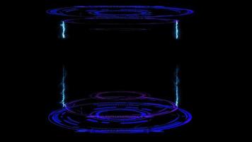 capsule de laboratoire numérique abstraite avec boulon bleu laser video