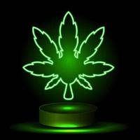 Logotipo de silueta verde de cannabis. cáñamo de emblema para el diseño de envases de productos, alimentos, para la creación