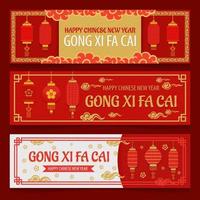 plantilla de banner de linterna de año nuevo chino vector
