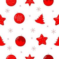 Christmas tree balls seamless pattern. Flat vector illustration