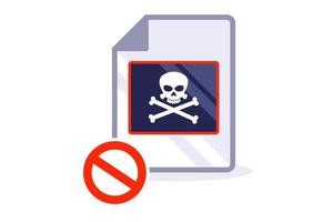 documento de papel pirata ilegal. contenido pirateado. ilustración vectorial plana. vector