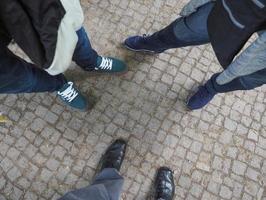 Three people feet photo