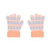 Winter gloves. Warm gloves. Winter accessories Flat vector illistration