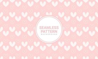 Patrón de doodle de corazón transparente sobre fondo rosa simple imprimible en papel para póster, pancarta para sitio web vector