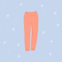 Winter pants. Warm pants. Winter clothing Flat vector illistration