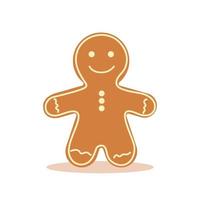 Cute christmas gingerbread. Delicious cookie. Flat vector illustration