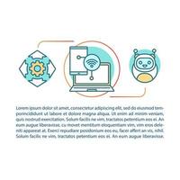 Ilustración lineal del concepto de tecnologías en línea. herramientas y ventajas comerciales remotas. artículo, folleto, página de revista. iconos de líneas finas con texto. diseño de impresión. dibujo de contorno aislado vectorial vector