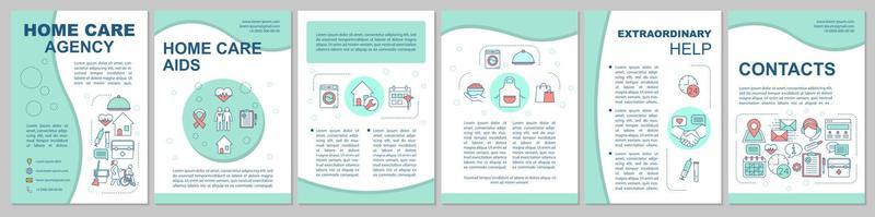 Nursing service brochure template. Home care agency. Flyer, booklet, leaflet print design. Rehabilitation, hospice center. Personal care. Vector page layouts for magazines, reports, posters
