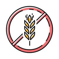 Gluten free color icon. Organic food. Product free ingredient. Healthy bread. Nutritious dietary, healthy eating. Celiac prevention. Personal healthcare. Isolated vector illustration