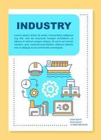 diseño de plantilla de folleto de industria. proceso de fabricación del producto. folleto, folleto, diseño de impresión de folletos con ilustraciones lineales. diseños de páginas vectoriales para revistas, informes anuales, carteles publicitarios vector