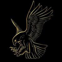 eagle flying over black background vector
