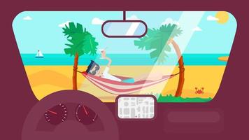 viajes de verano en coche vector