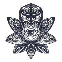 Eye on Lotus Tattoo vector