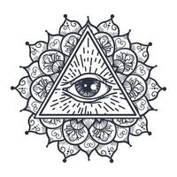 All Seeing Eye in Triangle and Mandal vector