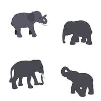 Set of Elephant Isolated on White Background. Eps10. vector