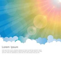 Abstract Natural Sunshine and Cloud Vector Background.