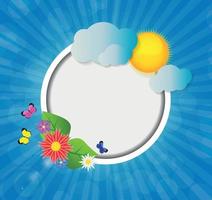 Frame on Sunny Shiny Background Vector Illustration