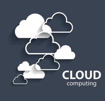 Cloud Computing Concept on Different Electronic Devices. Vector