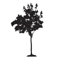 Tree Silhouette Isolated on White Backgorund. Vecrtor Illustrati vector