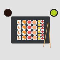 juego de rollos. Sushi. ilustración vectorial plana vector