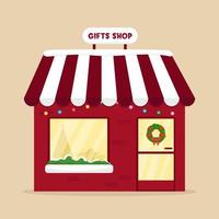 Christmas market. Winter Wonderland. Cute gift shop vector