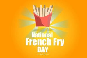 Ilustración de vector de día nacional de las patatas fritas