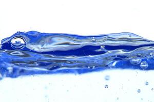 blue water liquid abstract texture liquid acrylic and fluid art texture on white photo