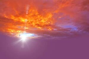 sunset soft purple sky gorgeous panorama natural sunset bright dramatic sky photo