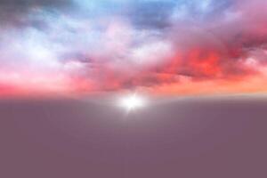 sunset soft purple sky gorgeous panorama natural sunset bright dramatic sky photo