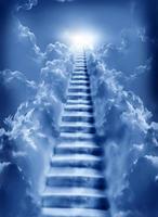 stairs sky cloud stairs in sky bright light from heaven beautiful light photo